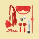 Kit Bondage OHMAMA para casais cor vermelha